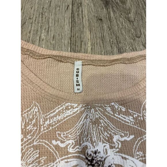 Cubism Generosity in Justice Tan Long Sleeve Shirt Medium New - Picture 2 of 7